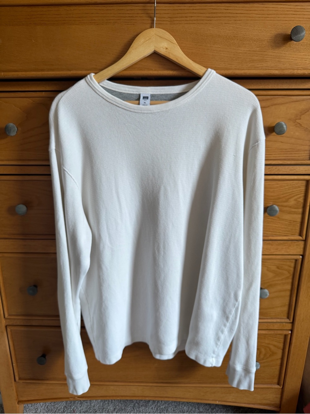 GAP Waffle Knit Thermal Long Sleeve Mens Shirt Size XL White Outdoor Gorpcore